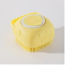 Grooming Soft Silicone Bristle Massage Brush with Shampoo Dispenser for Dogs and Cats