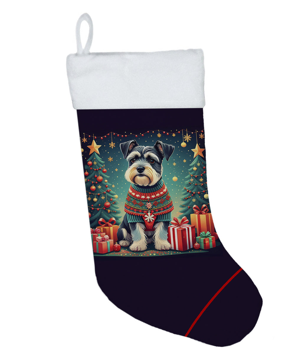 Schnauzer - Christmas Holiday Stocking for Family Decorations
