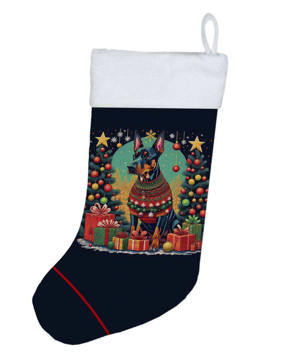 Doberman Pinscher -  Christmas Holiday Stocking for Family Decorations