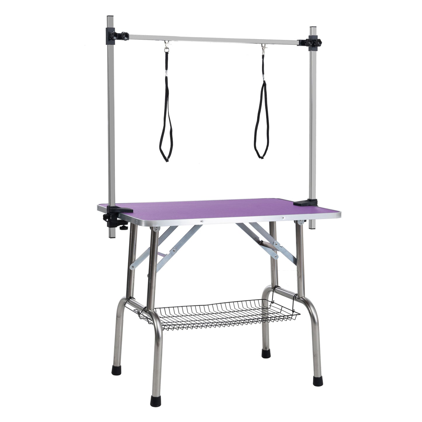 Stainless Steel Frame Folding 42" Dog Grooming Table - Purple