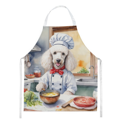 White Poodle - The Chef Apron for Adult Women and Men - Unisex Large