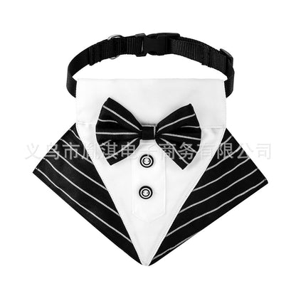 Wedding Suit Collar Saliva Towel Triangle Scarf for Dogs