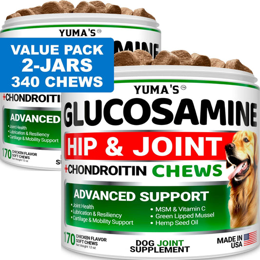 Limited Yuma's - 2 Pack Glucosamine With Chondroitin Joint Pain Relief for Dogs