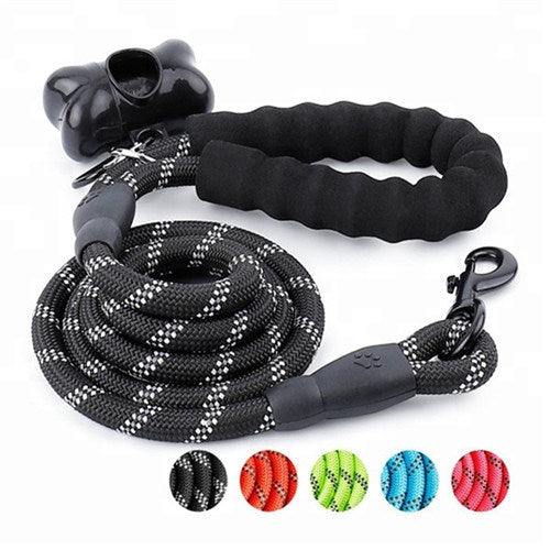 Strong Leash with Comfortable Padded Handle and Highly Reflective Threads  for Dogs