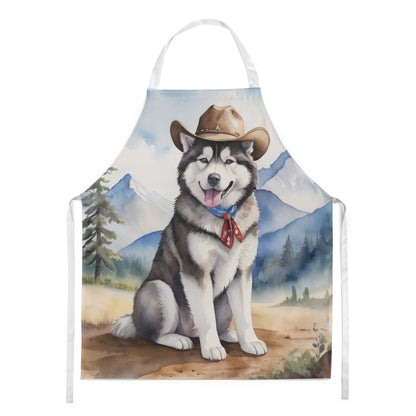 Alaskan Malamute - Welcome Cowboy Apron for Cooking, Baking, Crafts for Adult Women and Men - Unisex Large