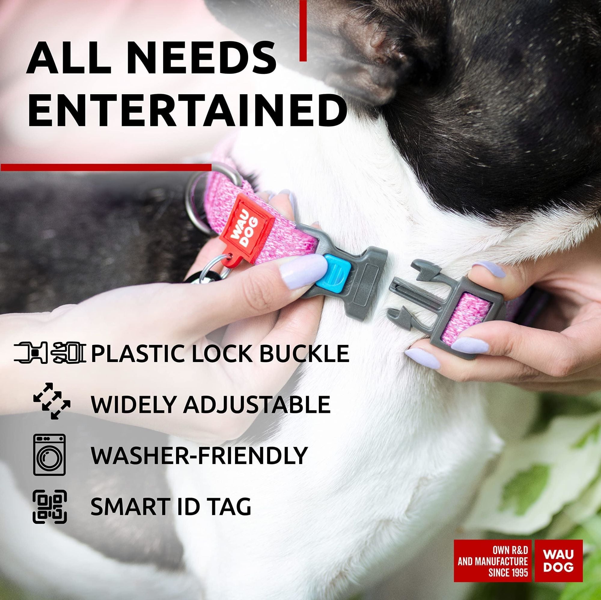 Eco Friendly Recycled Cotton Dog Collar for Dogs - Medium 10"-16"