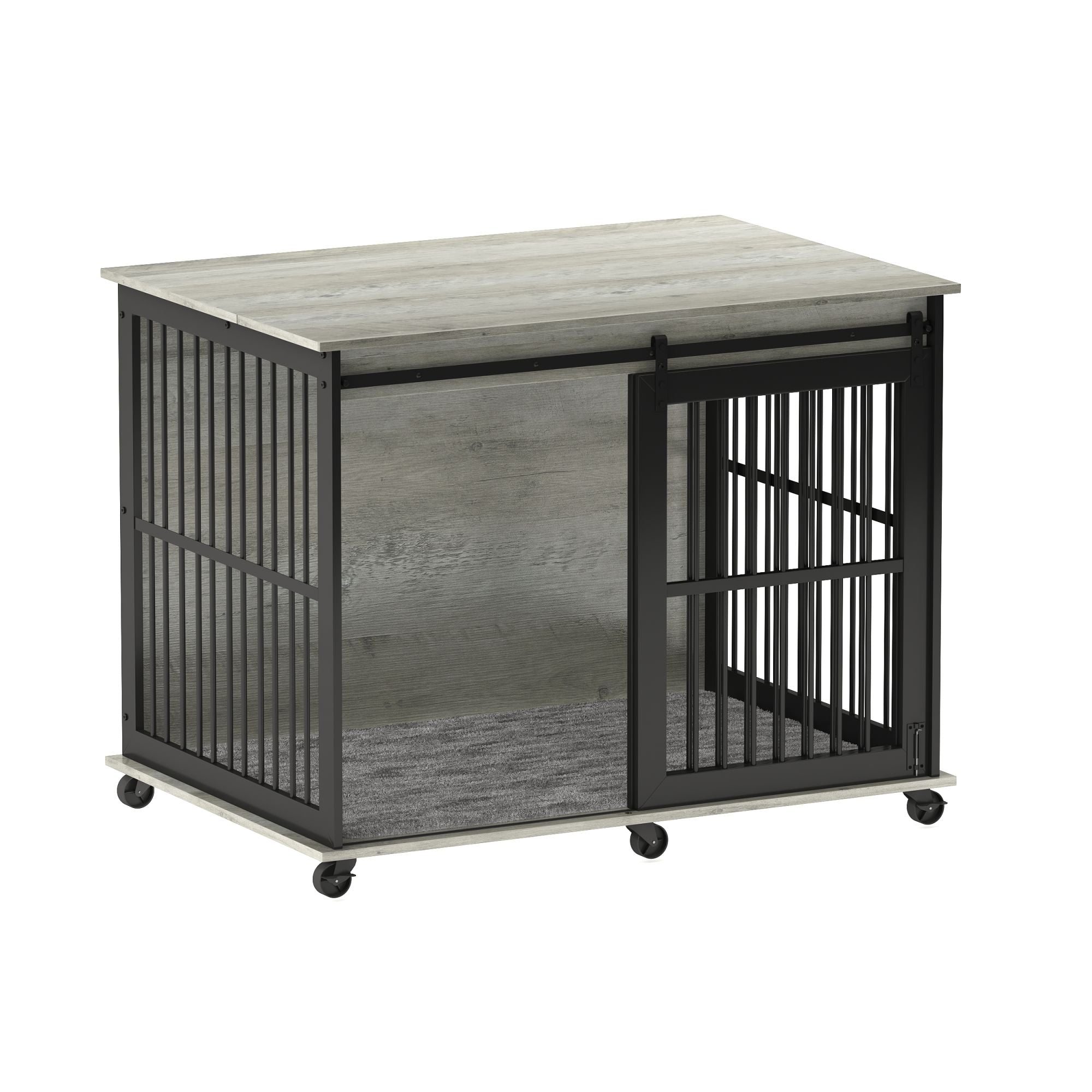 Sliding Iron Door Crate/Kennel with Mat for Dogs