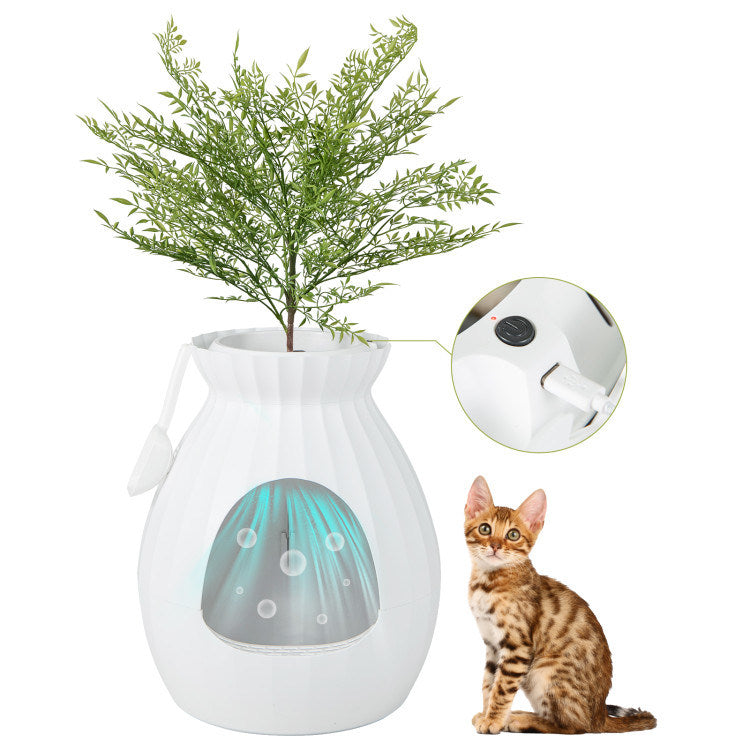 Plant Stand Smart Cat Litter Box with Electronic Odor Removal and Sterilization