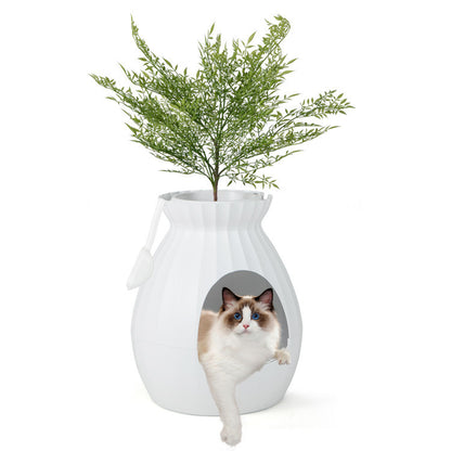 Plant Stand Smart Cat Litter Box with Electronic Odor Removal and Sterilization