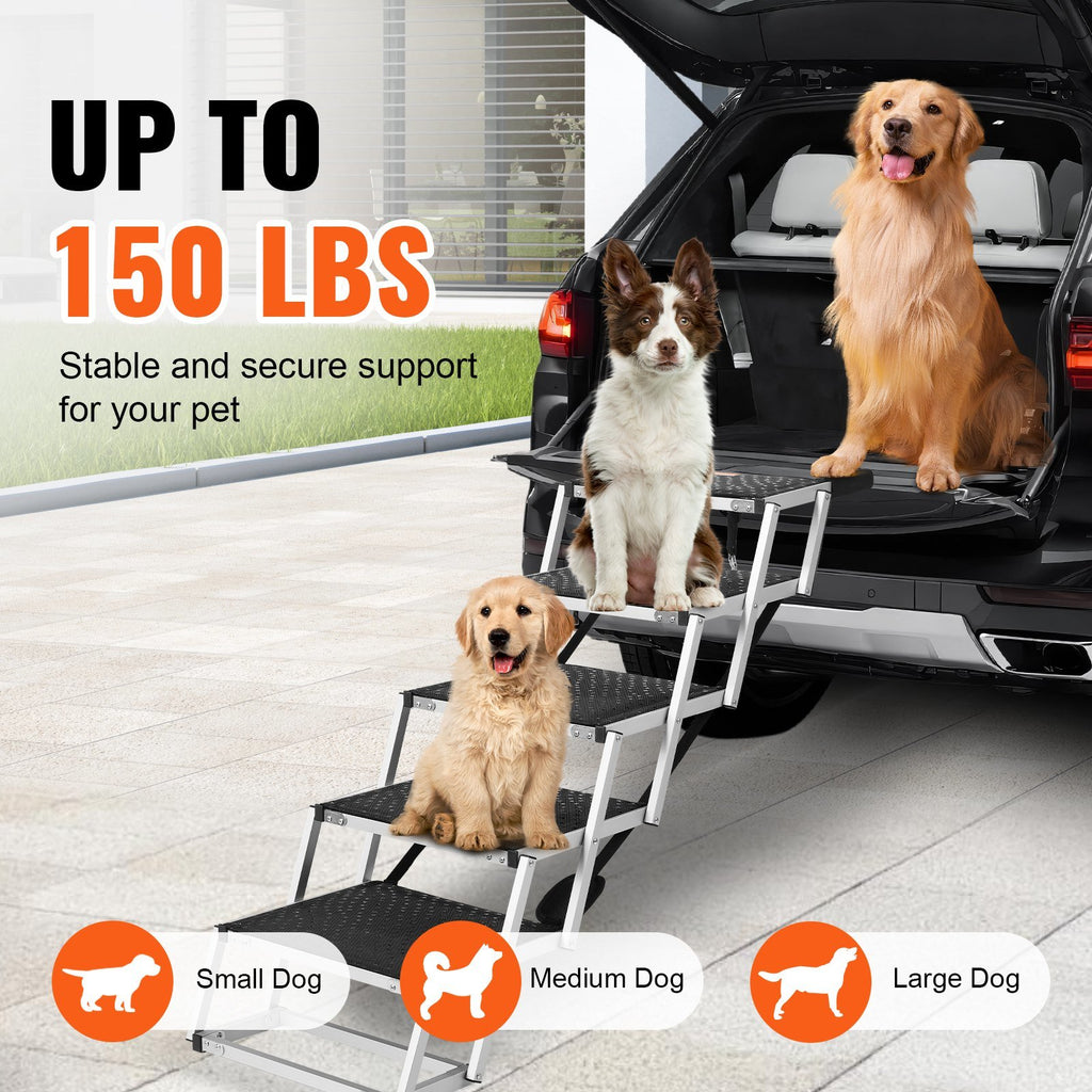 Folding 5-step Durable Steps for Dogs - Capacity up to 150 lbs