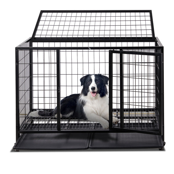 42 Inch Heavy Duty/Kennel with Double Doors for Medium to Large Dogs