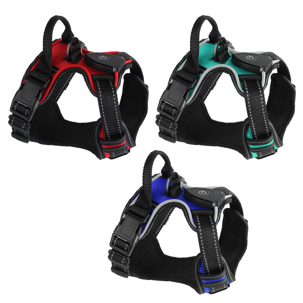 Rechargeable LED No Pull Harness Vest with Handle for Dogs