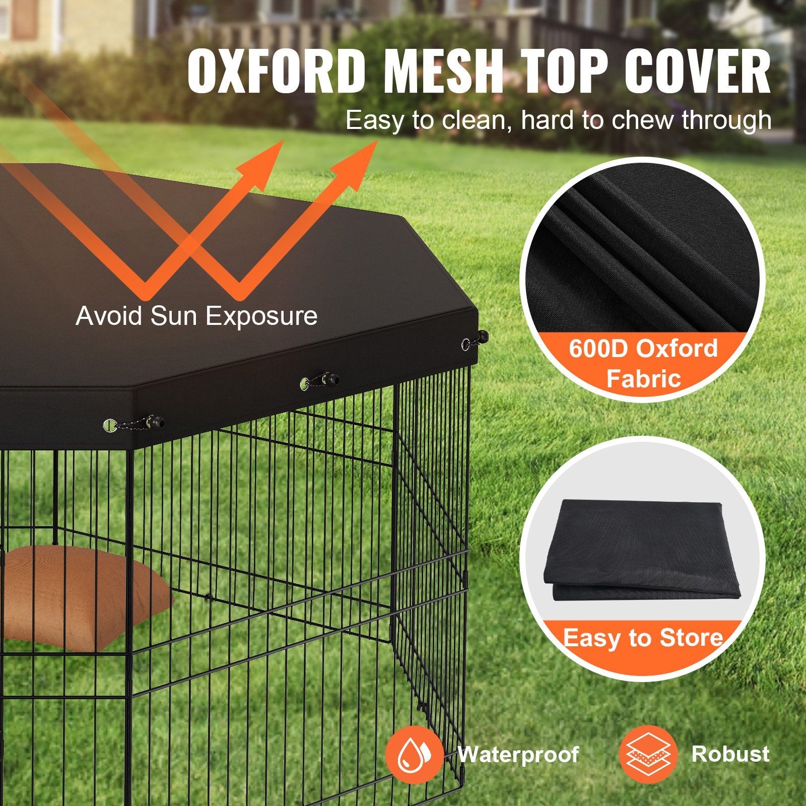 Metal 8 Panel Foldable Dog Exercise Playpen - 63"