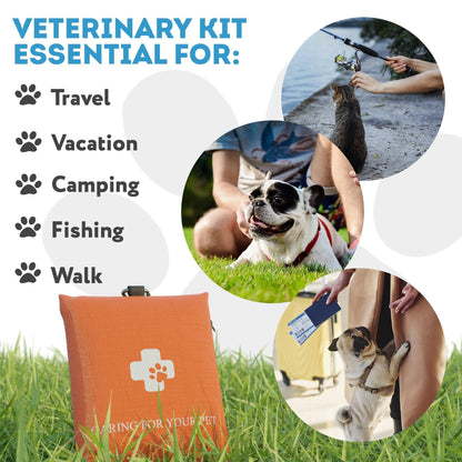 Portable First Aid Kit for Pet Emergencies - 17 Pcs First Aid Kit