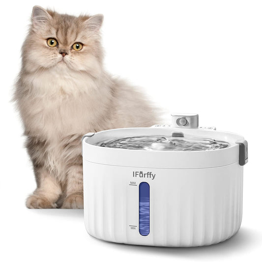 Ultra Quiet Wireless Water Fountain for Cats and Dogs - 2L/67oz