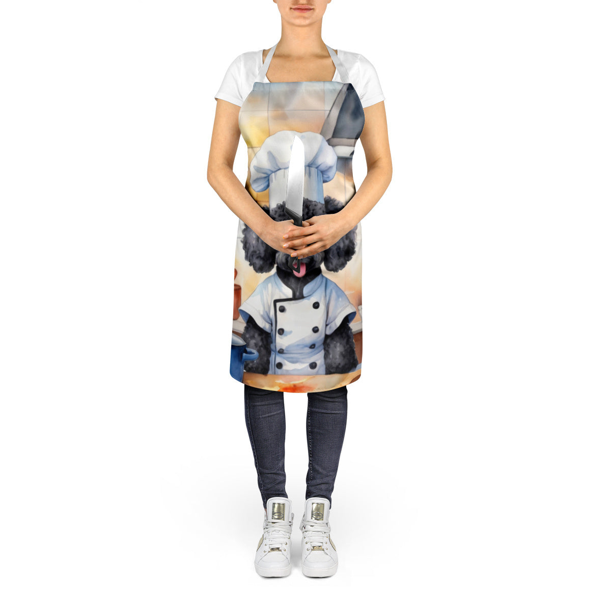 Black Poodle - The Chef Apron for Adult Women and Men - Unisex Large