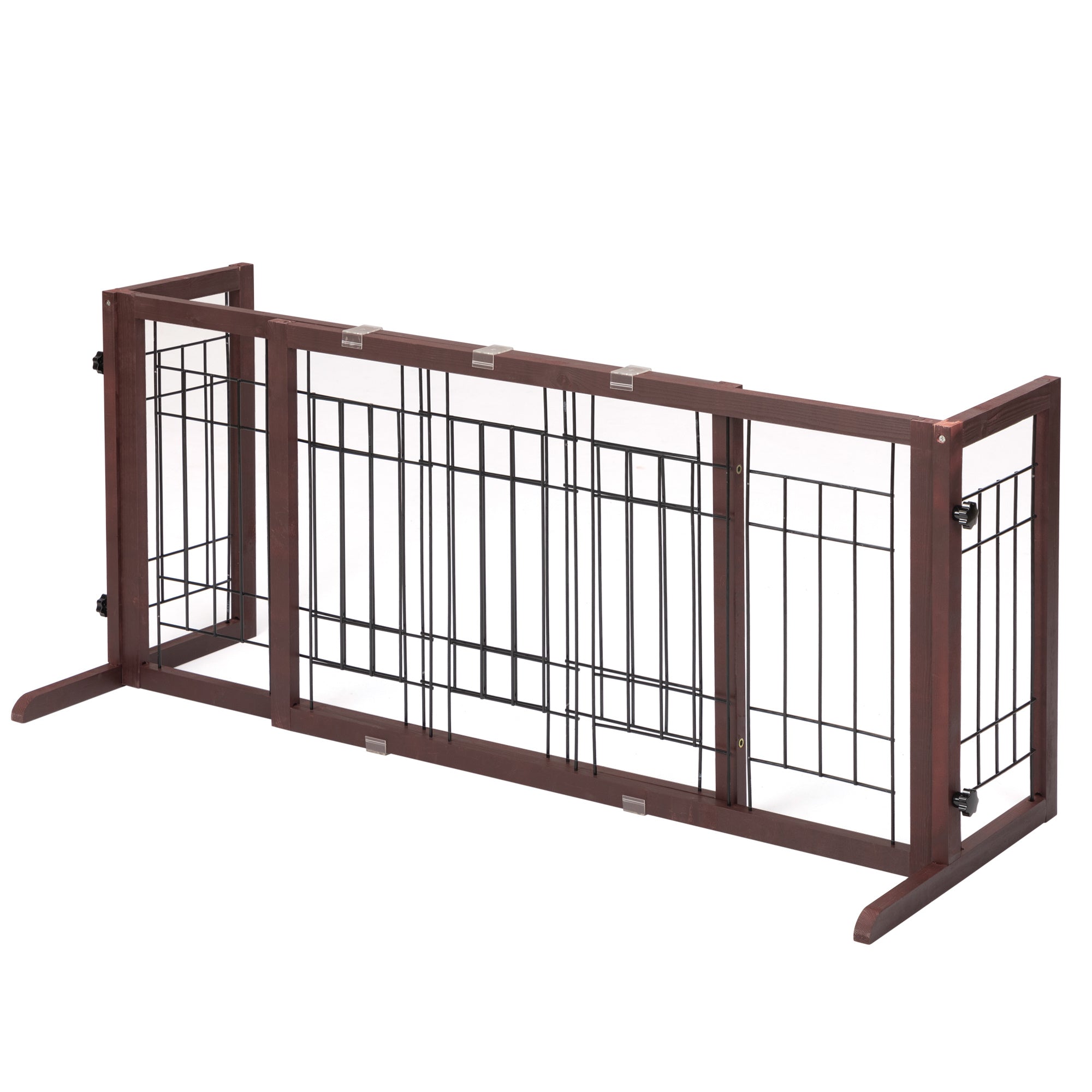 Freestanding Adjustable Wooden Gate for Dogs - 38" to 71"