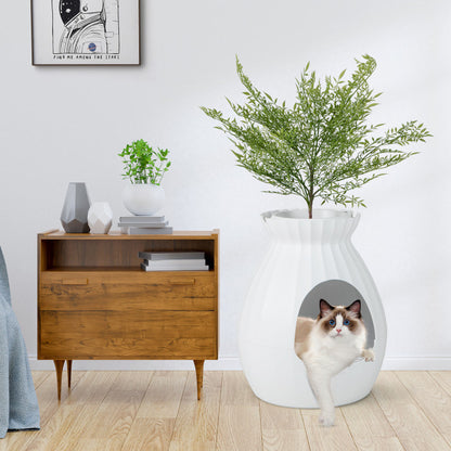 Plant Stand Smart Cat Litter Box with Electronic Odor Removal and Sterilization