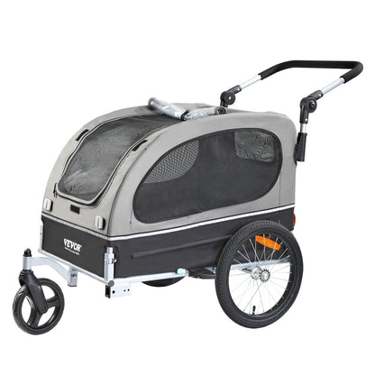 2-in-1 Easy Folding Stroller/Bike Trailer Supports up to 88 lbs for Dogs