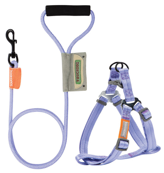 Touchdog - Macaron - 2-in-1 Durable Nylon Harness and Leash Set for Dogs