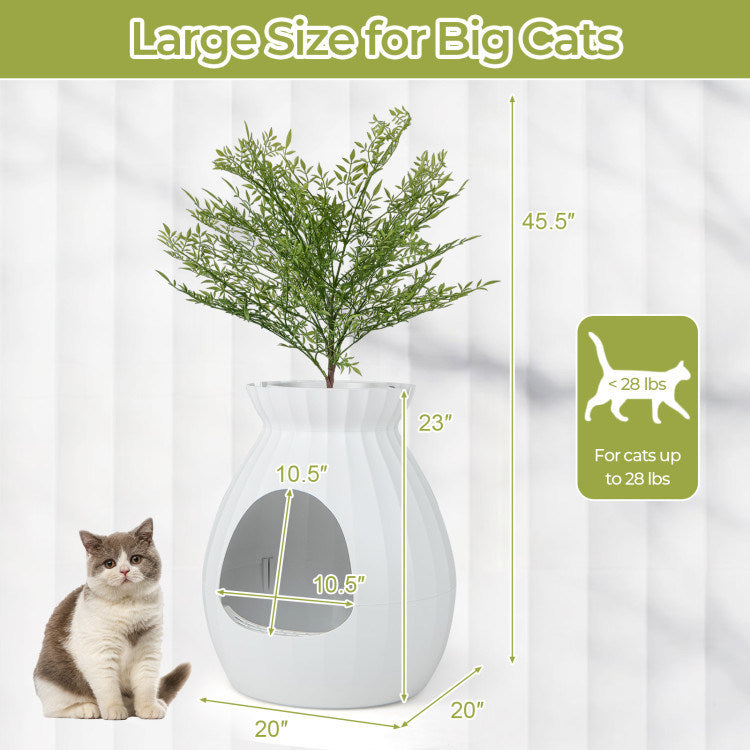 Plant Stand Smart Cat Litter Box with Electronic Odor Removal and Sterilization