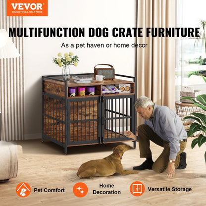 Furniture Style Crate with Storage for Dogs