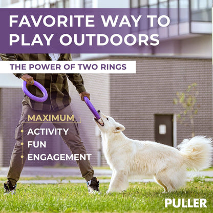 Puller - Outdoor Fetch Ring Toys for Large Dogs - 2 Rings