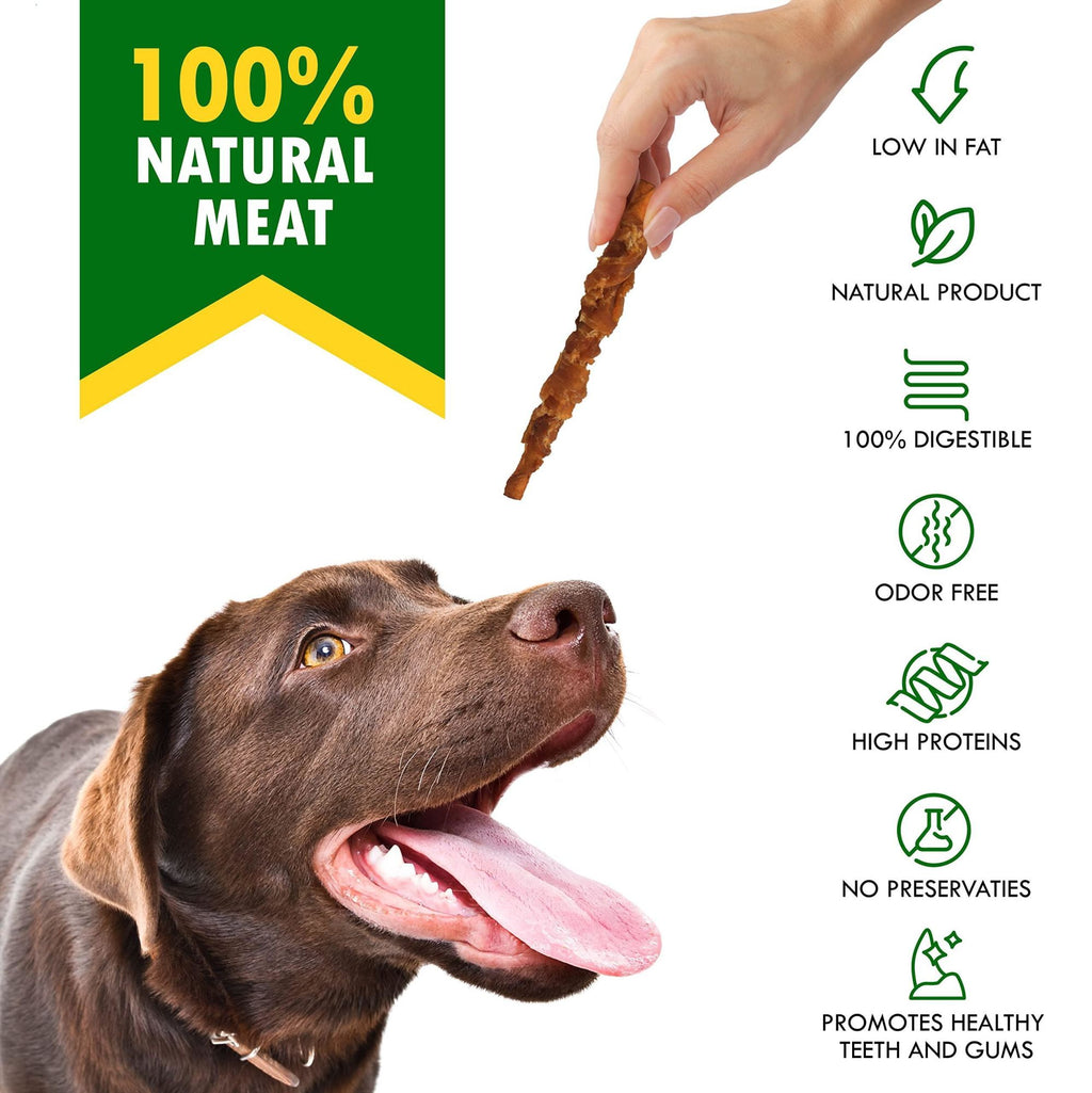 Organic Natural Smoked Rawhide Chicken Chew Treats for Dogs