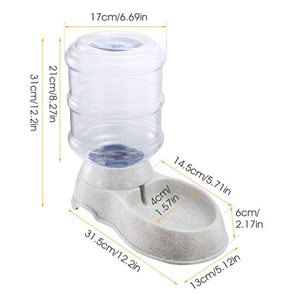 3.5L/1Gal Self-Dispensing Gravity Water Feeder for Dogs and Cats