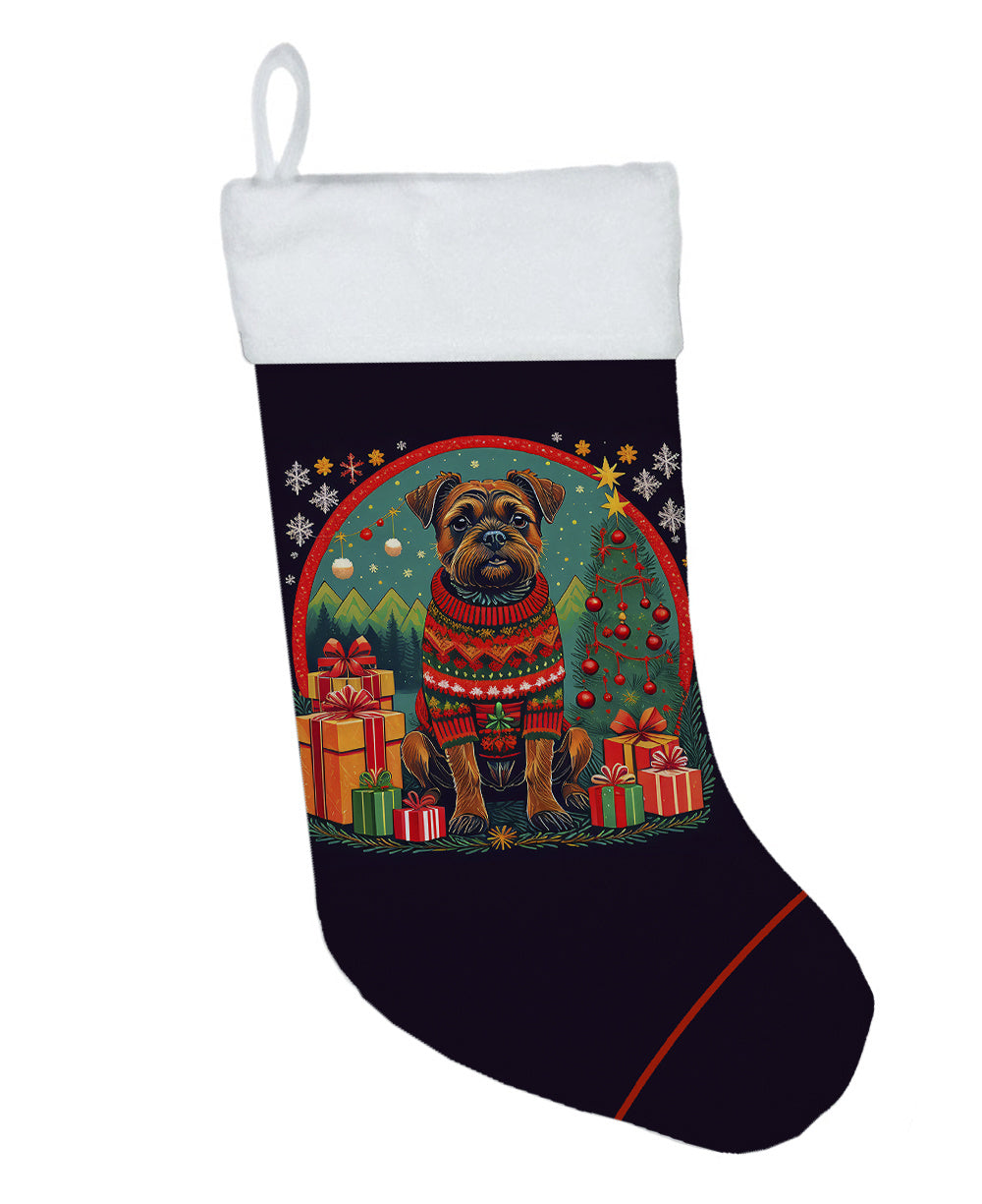 Border Terrier - Christmas Holiday Stocking for Family Decorations