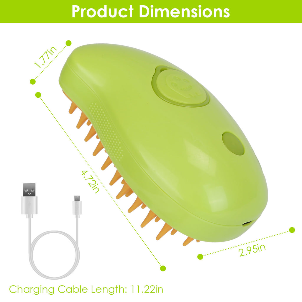 3 In 1 Grooming Steam Cleaning Brush for Cats and Dogs - USB Rechargeable