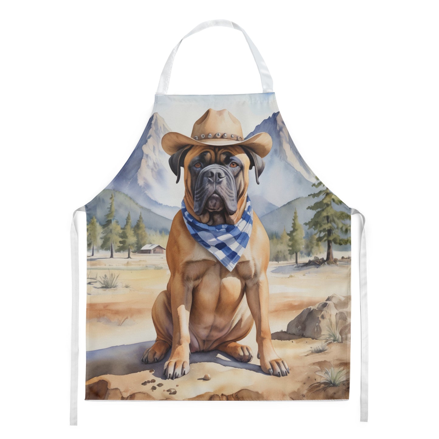 Bullmastiff - Welcome Cowboy Apron for Cooking, Baking and Crafts for Adult Women and Men - Unisex Large