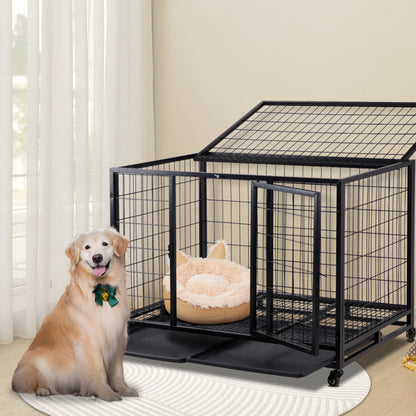 42 Inch Heavy Duty/Kennel with Double Doors for Medium to Large Dogs