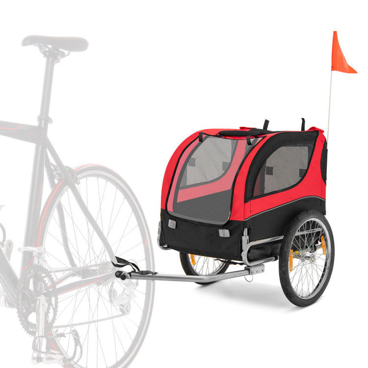 Foldable Bike Trailer with 3 Entrances for Dogs and Cats