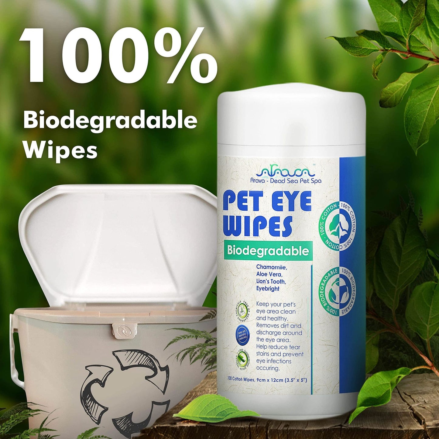 Natural and Aromatherapy Medicated Eye Wipes for Dogs and Cats