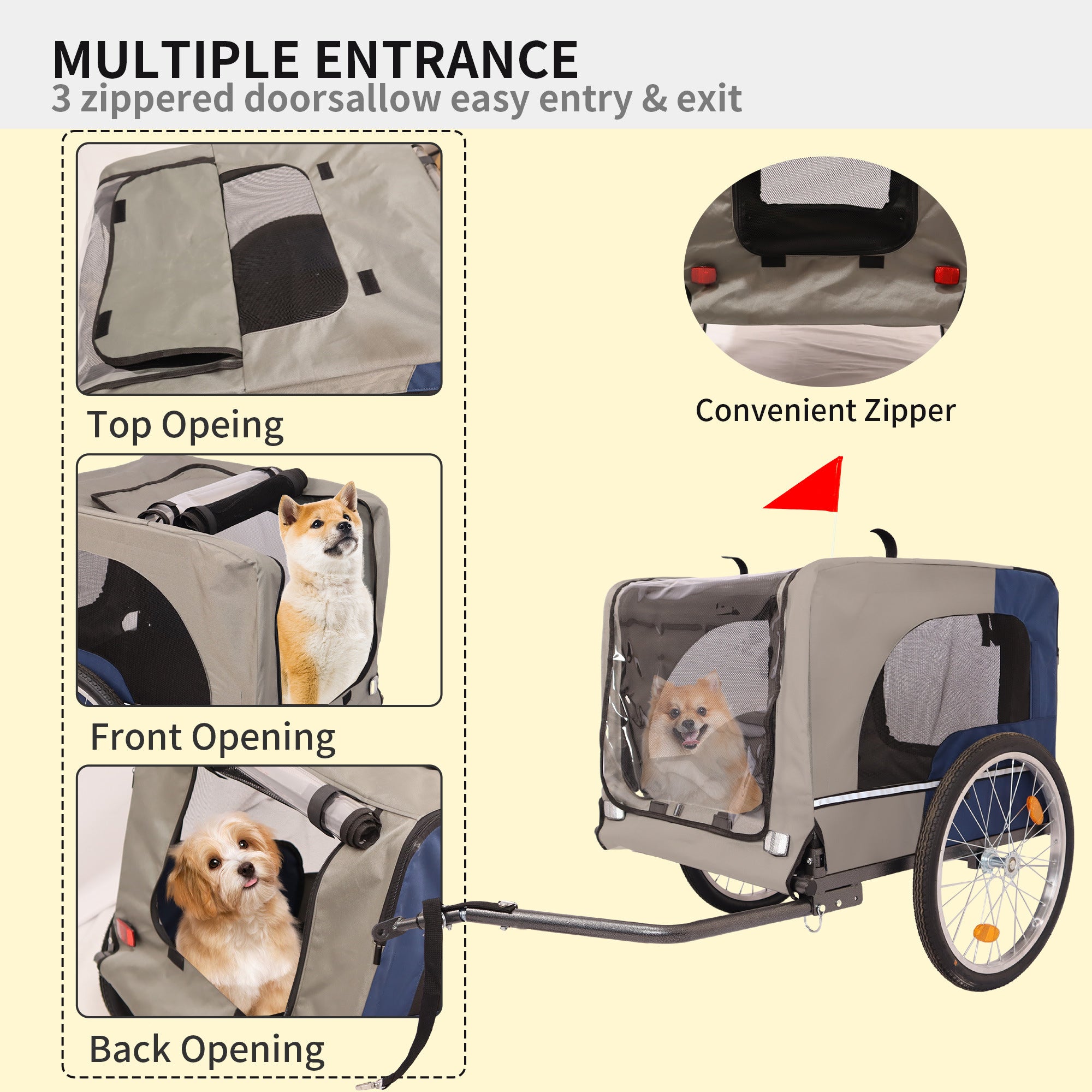 Folding Bicycle Carrier for Medium and Small Breed Dogs