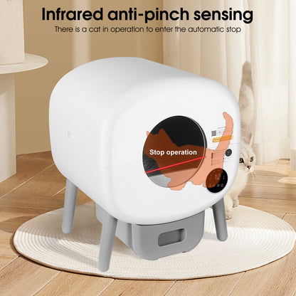 Automatic Smart Self-Cleaning Litter Box for Large Cats