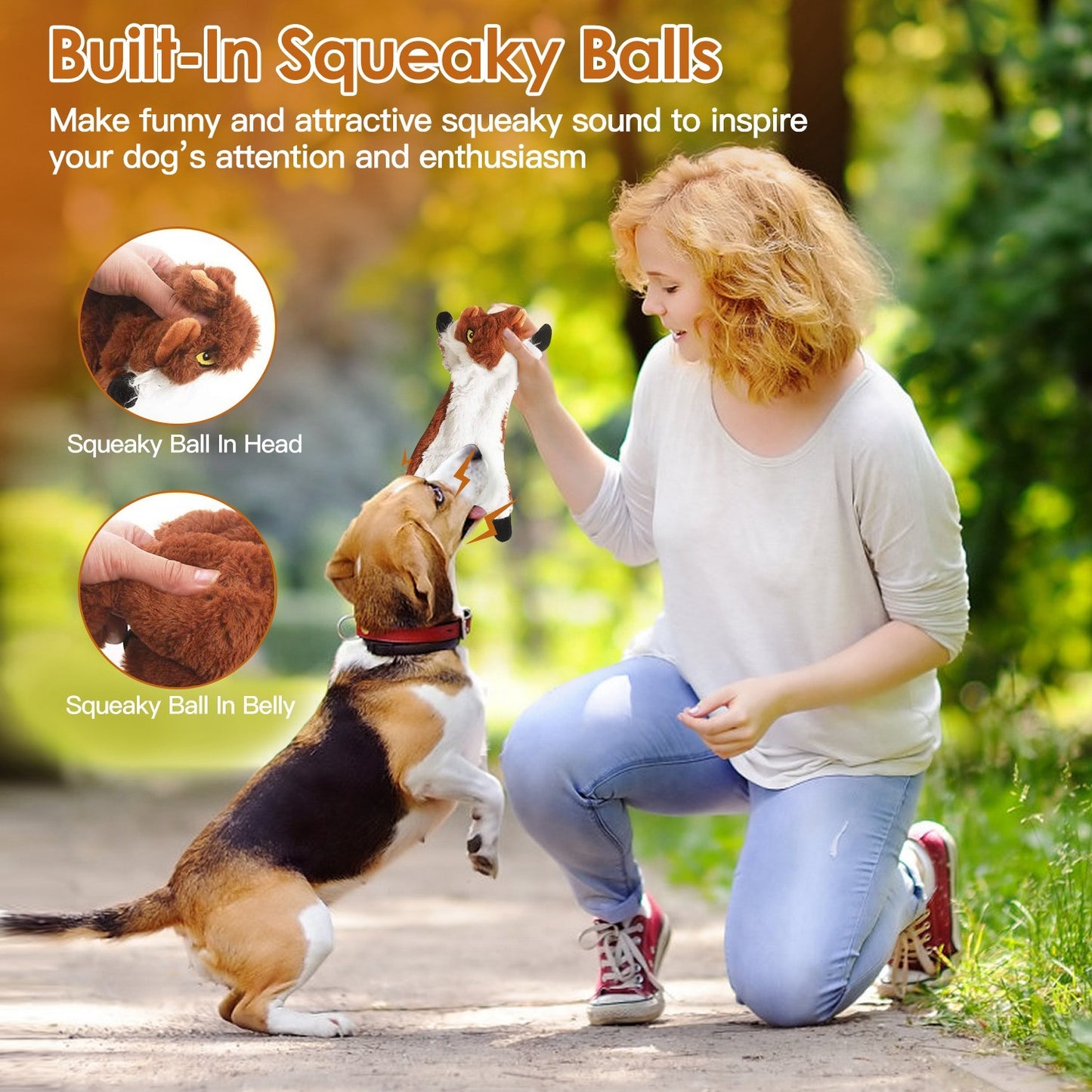 5 Piece No Stuffing Toys With Squeaky Balls for Dogs