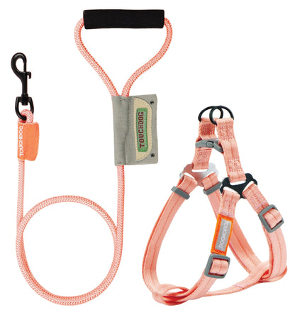 Touchdog - Macaron - 2-in-1 Durable Nylon Harness and Leash Set for Dogs