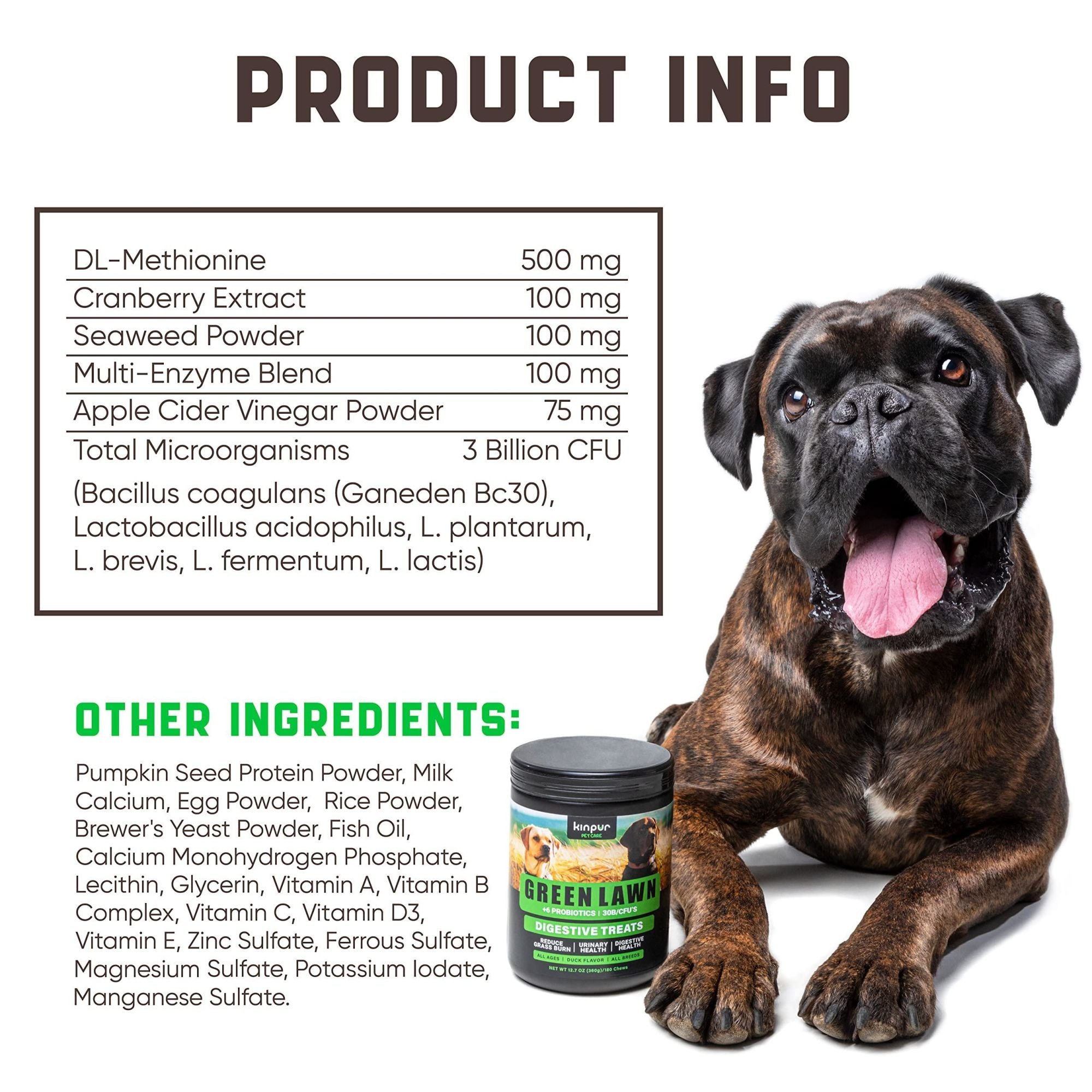 Green Lawn Natural Urinary Tract Health Chews for Dogs - 180 count