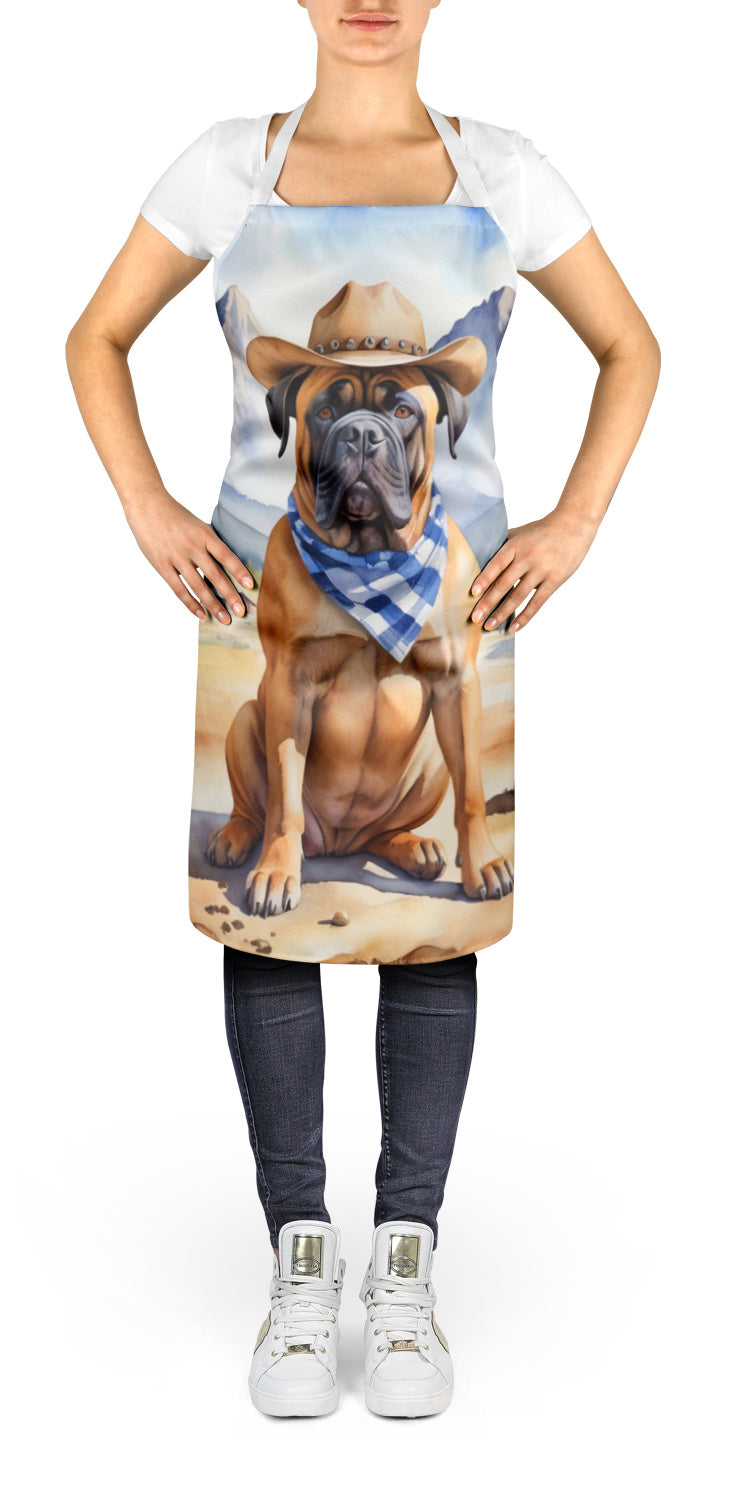 Bullmastiff - Welcome Cowboy Apron for Cooking, Baking and Crafts for Adult Women and Men - Unisex Large