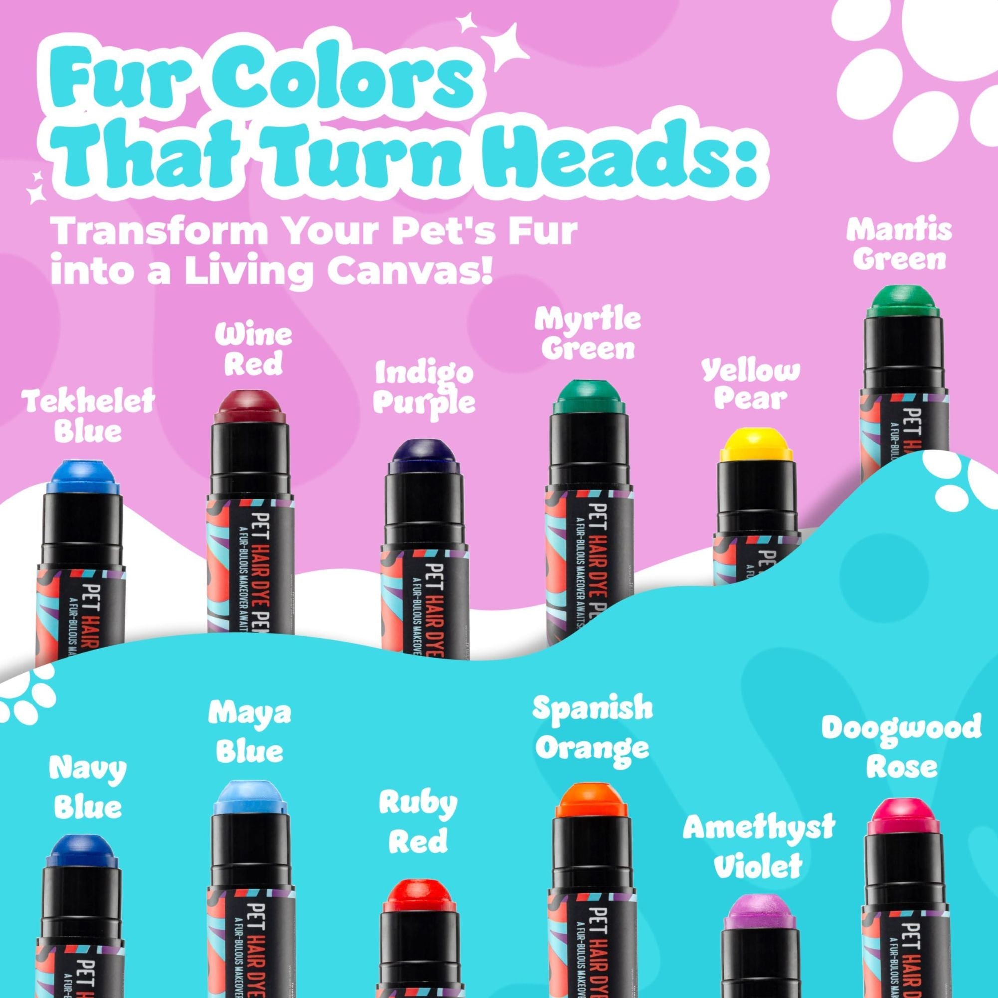 RESTOCKING  - Safe Non Toxic and Temporary Hair Dye Colors for Dogs