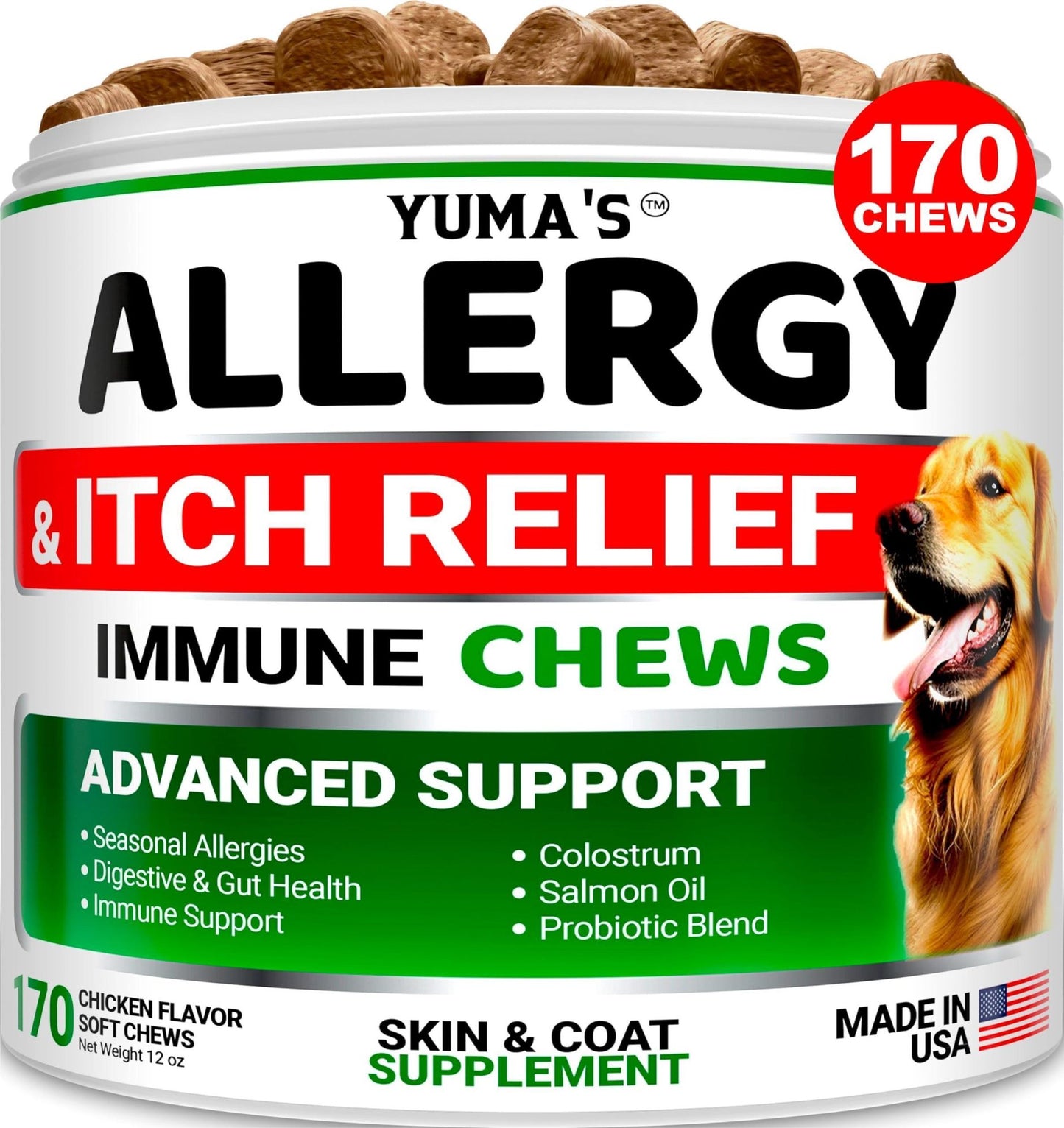 Yuma's - Allergy Relief Chews for Itching Skin Treatment for Dogs