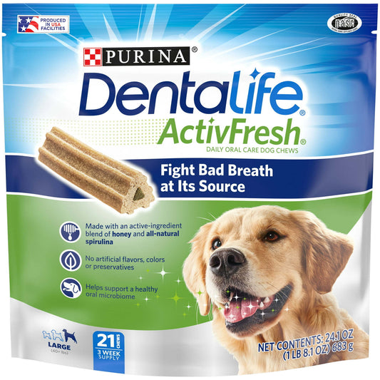 Purina DentaLife ActivFresh Dental Treats for Large Dogs - 21 count