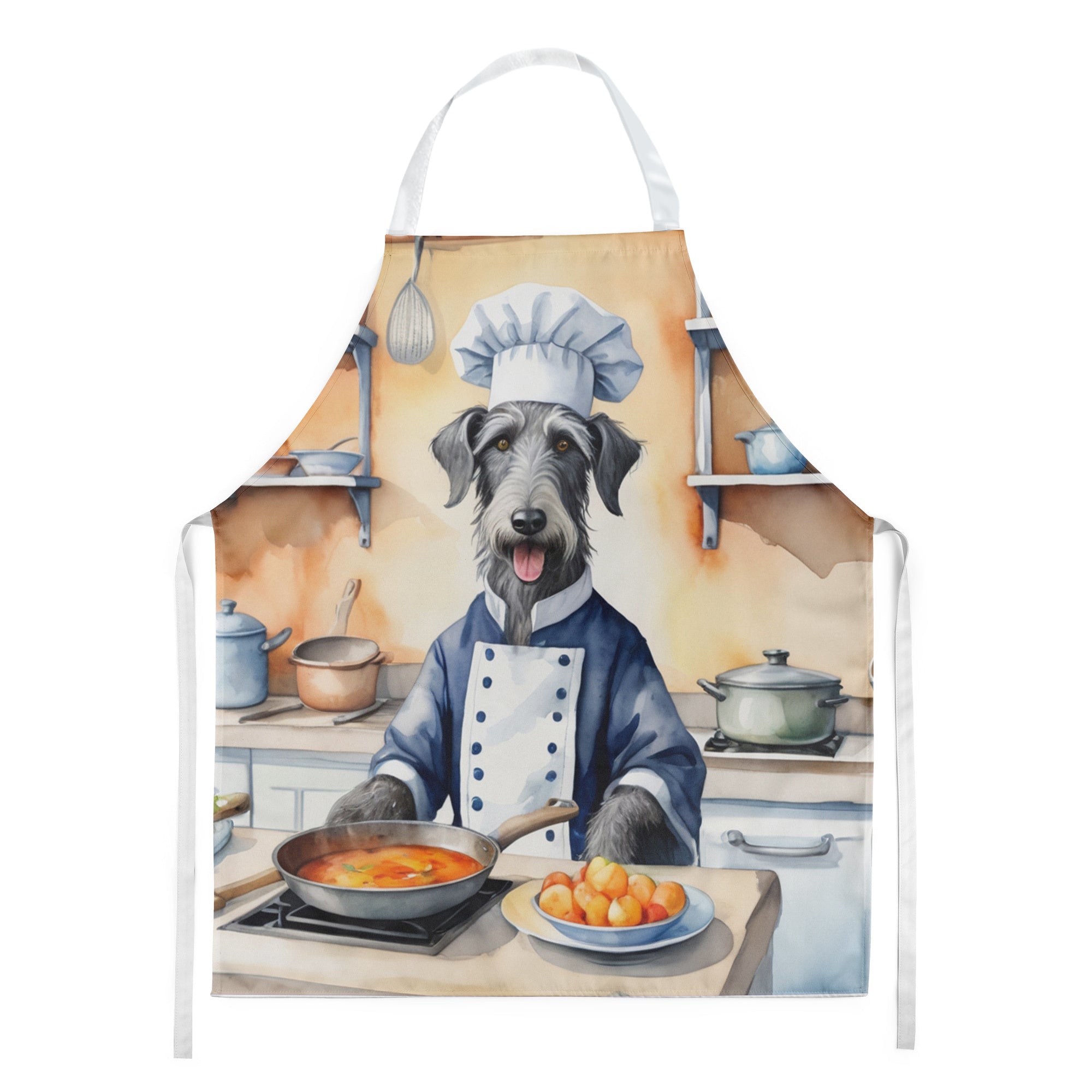 Scottish Deerhound - The Chef Apron for Adult Women and Men - Unisex Large