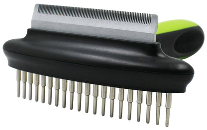 Pet Life - Flex Series - 2-in-1 Dual-Sided Grooming Undercoat Rake for Dogs and Cats