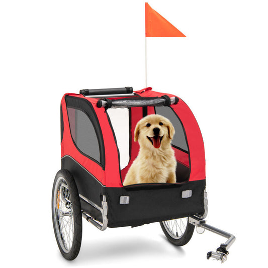 Foldable Bike Trailer with 3 Entrances for Dogs and Cats