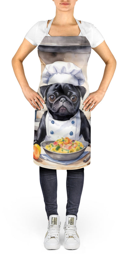 Black Pug - The Chef Apron for Adult Women and Men - Unisex Large