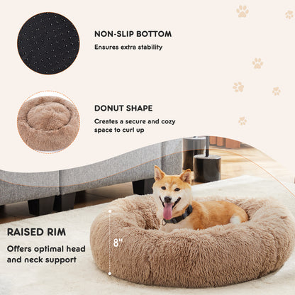 Sweetcrispy - Anti-Slip Round Plush Bed for Dogs and Cats - Large and X Large