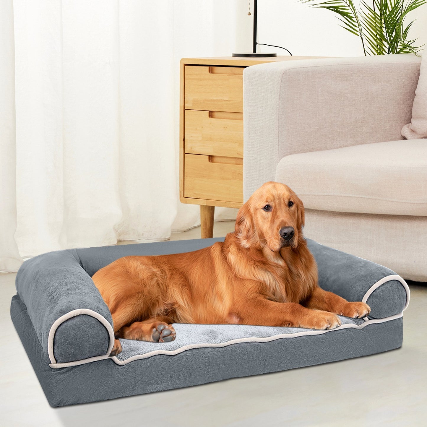 Sofa Bed with Removable and Washable Cover for Large Dogs